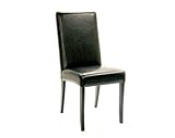 Baxton Studio Tall Leather Dining Chair, Set of 2, Black