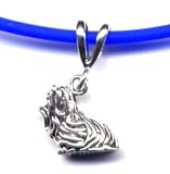 18' Blue Yorkshire Terrier Necklace Sterling Silver Jewelry