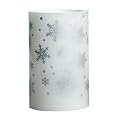 White Snowflake LED Pillar Candle