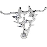 REVERSE Tribal CLEAR Gem HINGE-ACTION Bell Button Ring