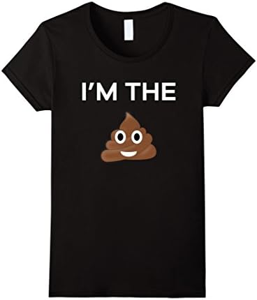 Women's I'm The Sh-it Funny Po-op E-moji Emoticon T Shirt  Large Black