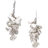 CleverEve's Sterling Silver Pair 08.00 - 09.00 mm Freshwater Keshi White Gold Cultured Pearl Earrings