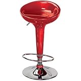 Metallic Red Scooper Adjustable Bar or Counter Stool