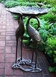 Two Cranes with Lily Pad Birdbath