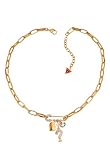 Image of Guess UBN70709 Ladies Safety Pin Station with Charms Necklet