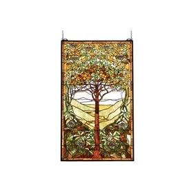 29W X 48H Tiffany Tree Of Life Stained Glass Window by Meyda