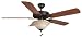 Ellington Ceiling Fans Builder Deluxe Model BLD52ABZ5LK1T in Aged Bronze. Indoor fan.