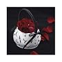 Black and White Flower Girl Basket