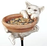 KITTEN cat LOVER Garden Standing BIRD FEEDER Yard ART