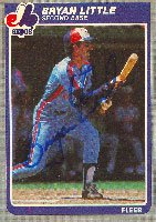 Bryan Little, Montreal Expos, 1985 Fleer Autographed Card