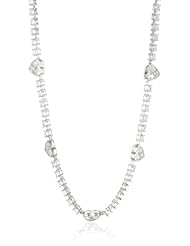 CZ by Kenneth Jay Lane "Traditional Collection" 25 cttw Bezel Set Heart Stations Necklace, 16"