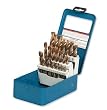 Titanium Drill Bit Set, 3/8 Inch Reduced Shank - 33 Piece