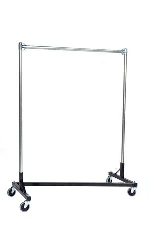 Quality FabricatorsHeavy Duty Garment Z-Rack : Single Rail - 4' Base x 5' Upr...