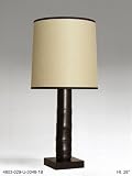 CLOSE-OUT PRICING! Black Walnut Bamboo Table Lamp and Linen Shade