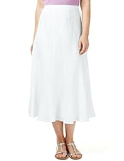 Pure Linen Striped Long Skirt