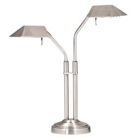 Bakarat™ Pharmacy Style Satin Nickel Desk Lamp by Bakarat