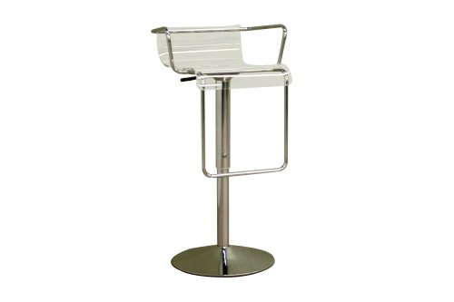 Baxton Studio Tina Acrylic Modern Adjustable Bar Stool, Clear On Sale