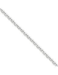 2.2mm, 14 Karat White Gold, Diamond-Cut Cable Chain - 24 inch
