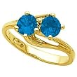 14K Yellow Gold Chatham Created Sapphire Ring