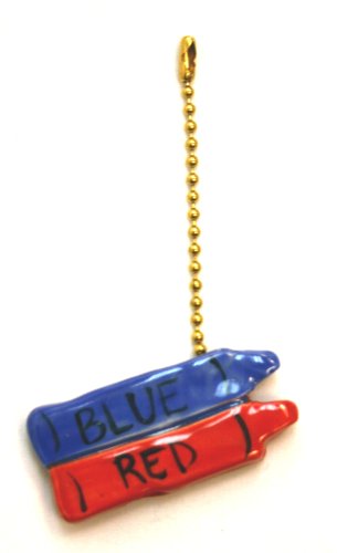 Ceiling Fan Pull Chain: Red/Blue Crayon
