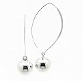 12mm Ball Drops Sterling Silver Shaped Ear Wire Hook Earrings