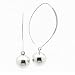 12mm Ball Drops Sterling Silver Shaped Ear Wire Hook Earrings