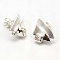 Boucles d'Oreilles Zirconium Cubiques en Argent Fin Par La Olivia Collection