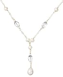 Gold-Fill Crystal w/ White Freshwater Cultured Pearl Necklace, 17