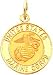 14K Gold U.S. Marine Corps Insignia Disc Pendant Charm