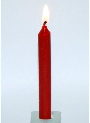 Mini Solid Colour Candle Red 10cm Tall Pack of 20