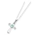 Sterling Silver Blue Topaz Cross Necklace with 18 inch Sterling Silver Chain