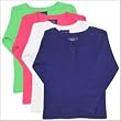 Girls Long Sleeve Pointelle Henley