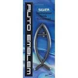 Large Silver Christian Cross Fish Auto Emblem