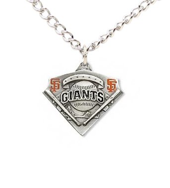 San Francisco Giants Chain Necklace & Enameled Pewter Pendant - MLB Baseball Fan Shop Sports Team Merchandise