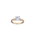 10K Yellow Gold Round Solitaire Cubic Zirconia Engagement Ring, Size 6