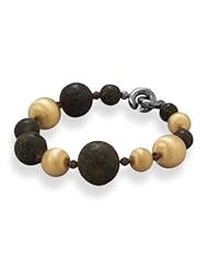 8.5 Inch Baltic Amber and 14 Karat Gold Plated 925 Sterling Silver Bead Bracelet