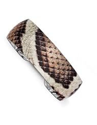 Sterling Silver 20.50mm Brown Overlay Snake Design Domed Fancy Cuff Bangle Bracelet Made in Italy