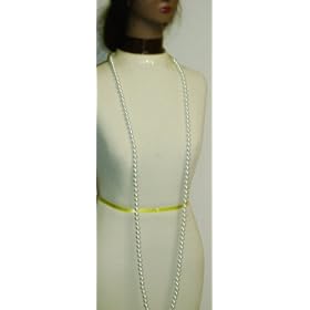 One Strand Simulated White Pearl Long Chain Necklace and Earrings for Women and Teens
