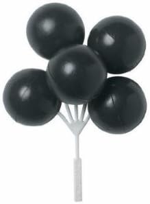 Item#35030 - Black Balloon Cluster Pic Cupcake Decoration 12ct