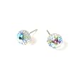 Aurore Boreale Faceted Ball Swarovski Austrian Crystal Earrings, 8mm