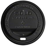 Solo TLB316 Traveler Lids, Classy & Tight-Fit Black Coffee Cup Lids (1000/cs)