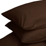 Linens Limited Percale Housewife Pillow Cases, Chocolate, Pair