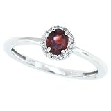 0.39ct Garnet and Diamond Gemstone Ring in 10kt White Gold