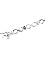 925 Sterling Silver 0.30ctw Black Diamond Bracelet