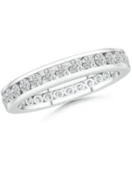 Round White Moissanite Eternity Band