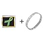 Light Green Ribbon Awareness Italian Charm Bracelet