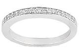 0.20 ct TW Ladies Prong Set Round Cut Diamond Wedding Band in 18 kt White Gold