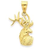 14k Polished Deer Head Charm