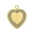 Filigree Engravable Heart Disc Charm