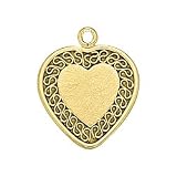Filigree Engravable Heart Disc Charm